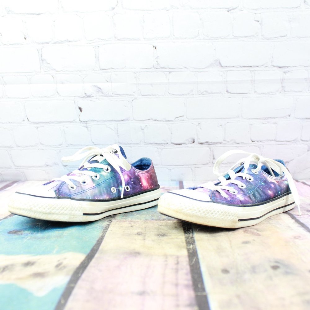 Converse All Star Low Satin Galaxy Midnight Lake Low Top Sneakers Size M 4 / L 6 - Picture 2 of 9